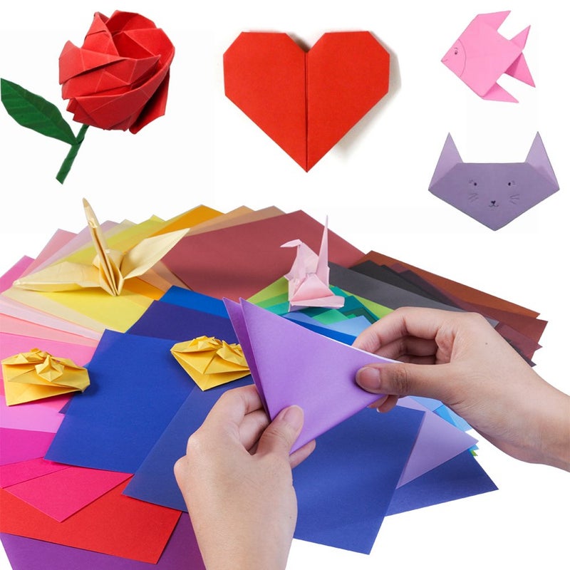 Opret Origami Paper 6x6 inch, 100 Sheets Origami Paper 50 Vivid Colors 15x15 cm Single Sided for Kids Arts and Crafts Projects - Image 3